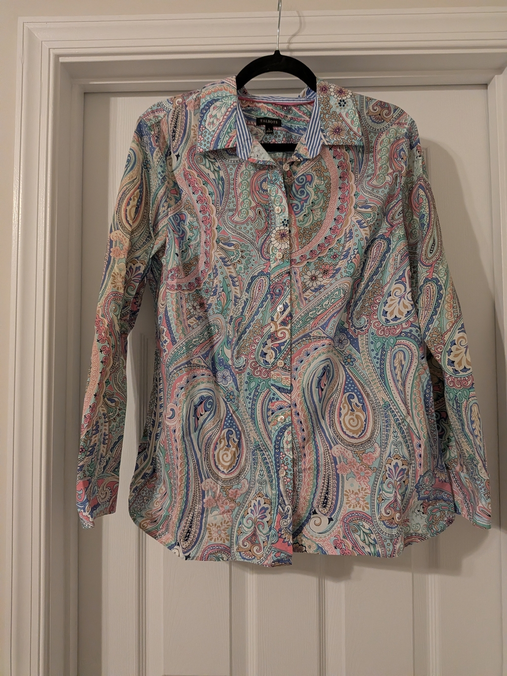 Talbots Pastel Paisley Button-Down Shirt - Multi Pastels